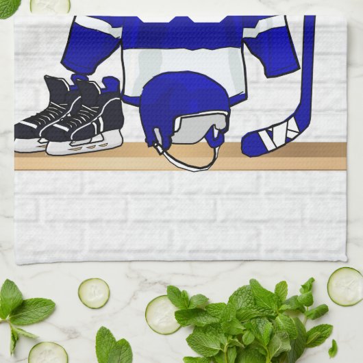 Persoonlijk blauw en wit ijs Hockey Jersey Theedoek (Gevouwen)