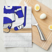 Persoonlijk blauw en wit ijs Hockey Jersey Theedoek (Quarter Fold)