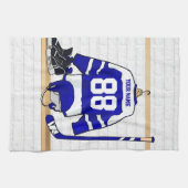 Persoonlijk blauw en wit ijs Hockey Jersey Theedoek (Horizontaal)