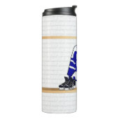 Persoonlijk blauw en wit ijs Hockey Jersey Thermosbeker (Gedraaid links)