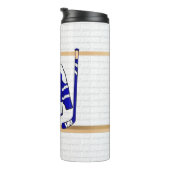 Persoonlijk blauw en wit ijs Hockey Jersey Thermosbeker (Geroteerd rechts)