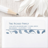 Persoonlijk blauw en wit lef etiket (Insitu)