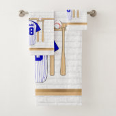 Persoonlijk Blauw en Witte Baseball Jersey Bad Handdoek (Insitu)