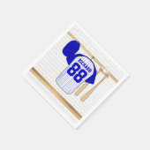Persoonlijk Blauw en Witte Baseball Jersey Servetten (Hoek)
