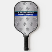 Persoonlijk blauw, FAUX Silver Diamond Bord Pickleball Paddle (Voorkant)