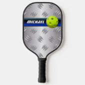 Persoonlijk blauw, FAUX Silver Diamond Bord Pickleball Paddle (Achterkant)