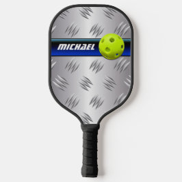 Persoonlijk blauw, FAUX Silver Diamond Bord Pickleball Paddle