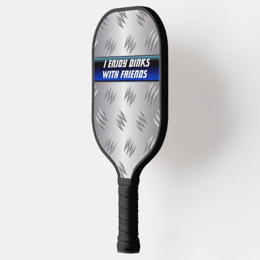 Persoonlijk blauw, FAUX Silver Diamond Bord Pickleball Paddle (Links)