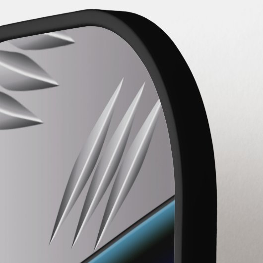 Persoonlijk blauw, FAUX Silver Diamond Bord Pickleball Paddle (Links Detail)