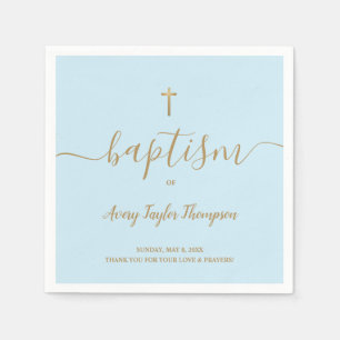 Persoonlijk blauw gouden kruidenkaptiel servet