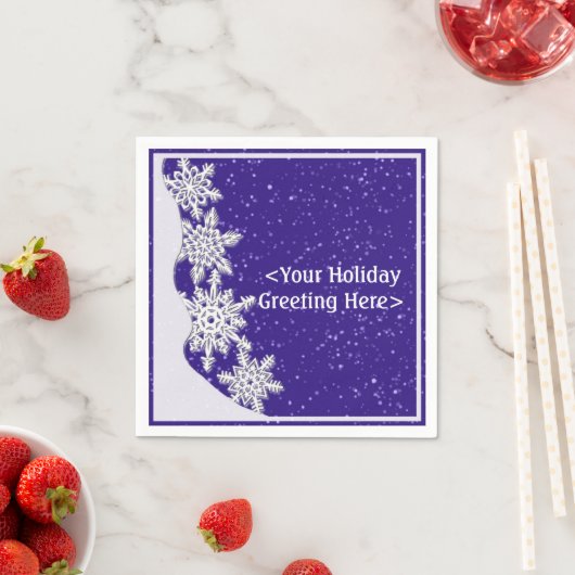 Persoonlijk blauw kerstsnowflake Napkins Servetten (Insitu)