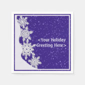 Persoonlijk blauw kerstsnowflake Napkins Servetten (Voorkant)