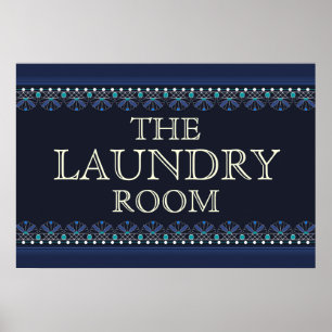 Persoonlijk Blauw Wasruimte Bord Poster