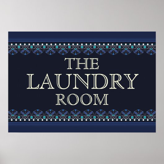 Persoonlijk Blauw Wasruimte Bord Poster (Voorkant)