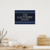 Persoonlijk Blauw Wasruimte Bord Poster (Keuken)
