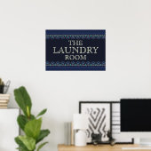 Persoonlijk Blauw Wasruimte Bord Poster (Thuiskantoor)