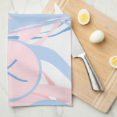 Persoonlijk blauw wit roze marmer wervelend abstra theedoek (Quarter Fold)