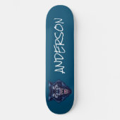 Persoonlijk blauw wolvenskateboard persoonlijk skateboard (Voorkant)