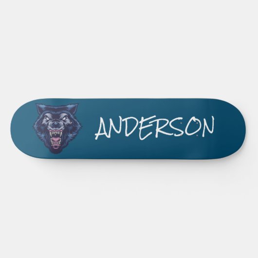Persoonlijk blauw wolvenskateboard skateboard (Horizontaal)