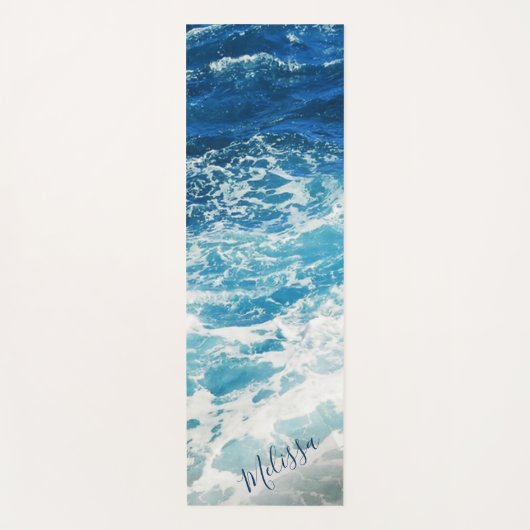 Persoonlijk blauw Zee en Waves Yoga Mat (Voorkant)