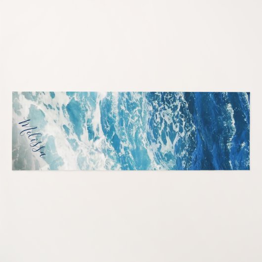 Persoonlijk blauw Zee en Waves Yoga Mat (Voorkant (horizontaal))