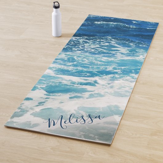 Persoonlijk blauw Zee en Waves Yoga Mat (In situ)