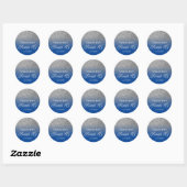 Persoonlijk blauw Zilver Ombre Glitter Sweet 16 Ronde Sticker (Vel)