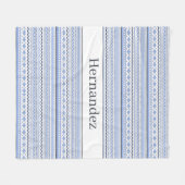 Persoonlijk blauw zuidwestelijk patroon fleece deken (Voorkant (Horizontaal))