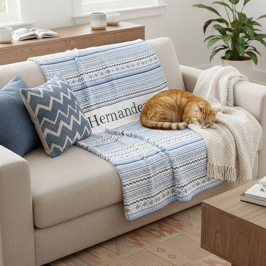 Persoonlijk blauw zuidwestelijk patroon fleece deken