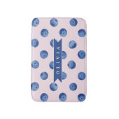 Persoonlijk Blauwbes Waterverf Cadeau Naam Badmat (Voorkant Verticaal)