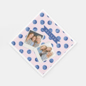 Persoonlijk Blauwbes Waterverf Cadeau Naam Servet (Hoek)