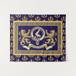 Persoonlijk Blauwe Armstrong Clan Badge Wandkleed