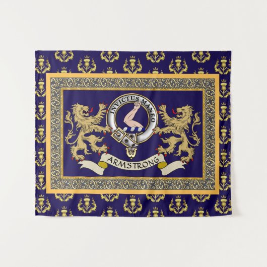 Persoonlijk Blauwe Armstrong Clan Badge Wandkleed (Voorkant (horizontaal))