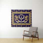 Persoonlijk Blauwe Bell Clan Badge Wandkleed (In Situ (horizontaal))