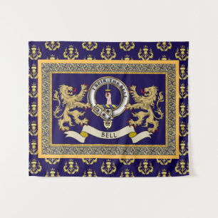 Persoonlijk Blauwe Bell Clan Badge Wandkleed