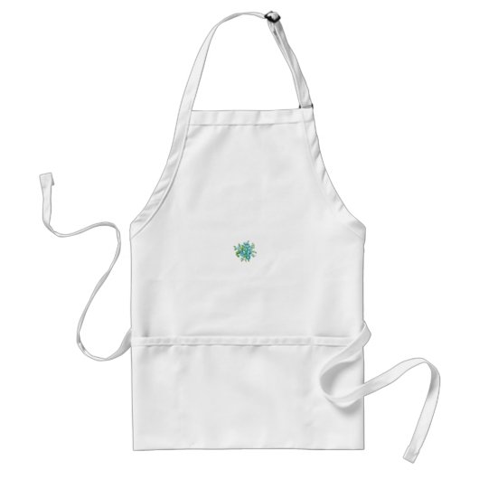 Persoonlijk Blauwe Bloemenschort Cadeau Standaard Schort (Voorkant)