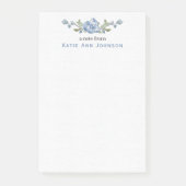 Persoonlijk blauwe bloemmotief op maat gemaakte br post-it® notes (Voorkant)