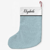 Persoonlijk Blauwe Bloempatroon Kleine Kerstsok (Achterkant)