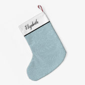 Persoonlijk Blauwe Bloempatroon Kleine Kerstsok (Achterkant (Hangend))