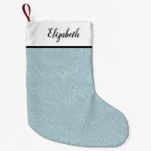 Persoonlijk Blauwe Bloempatroon Kleine Kerstsok (Voorkant)