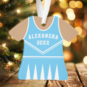 Persoonlijk Blauwe Cheerleader Uniform Ornament