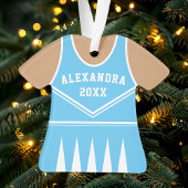 Persoonlijk Blauwe Cheerleader Uniform Ornament