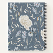 Persoonlijk Blauwe Crème Bloemendagboek Notitieboek (Achterkant)
