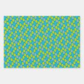 Persoonlijk blauwe dinosauruspatroon inpakpapier vel (Voorkant 3)