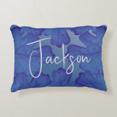 Persoonlijk Blauwe Eikenblad Accent Kussen (Voorkant)