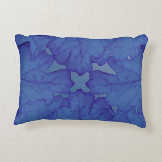 Persoonlijk Blauwe Eikenblad Accent Kussen (Achterkant)