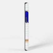 Persoonlijk blauwe en witte honkbalshirt iPhone hoesje (Rechterkant)