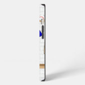 Persoonlijk blauwe en witte honkbalshirt iPhone hoesje (Linkerkant)