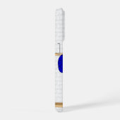Persoonlijk blauwe en witte honkbalshirt iPhone hoesje (Rechterkant)