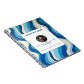 Persoonlijk Blauwe Golfpatroon Notitieboek (Rechterzijde)